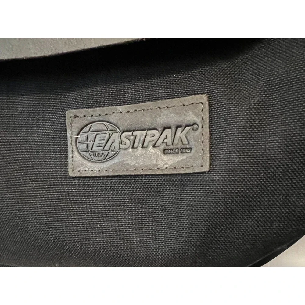 NWT Eastpak Backpack RAVEN AXER Black Cordura Canvas & Leather 24L Padded Pak'r